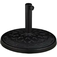 Relaxdays parasolstandaard, geschikt voor parasolstangen van 38 - 48 mm, decoratief design, weerbestendig, voor tuin en balkon, zwart