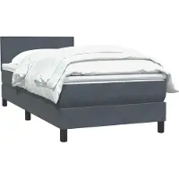 vidaXL Boxspring met matras fluweel donkergrijs 80x220 cm
