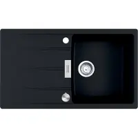Franke Maris Centro Inbouwspoel, Fragranit spoelbak CNG 611-86, zwart mat, met draaiknop, roestvrij staal, vanaf 50 cm, artikelnummer 114.0682.