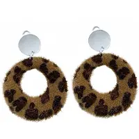 Charme Bijoux clip oorbellen- Panter look-geen gaatje- bruin-