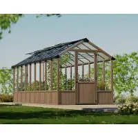 Canopia Natura Meerwandig Polycarbonaat Tuinkas 641x237.5x261 Cm Cederhouten Serre