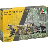 Italeri Modelbouwpakket Militaire voertuigen - 96460 Pak 97/38 Antitankkanon met Bemanning - WWII Duits Militair Antitankartillerie Plastic - 1:35 - Modelbouw