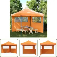 The Living Store De Living Store partytent, inklapbaar en opvouwbaar, met 2 zijpanelen, in de kleur oranje