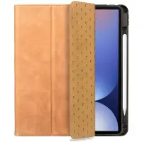 Rosso Elite Hoes Geschikt voor Samsung Galaxy Tab S10 Lite / S10 FE / S9 FE / S9 - 2-in-1 Echt Leer Book Case en Back Cover - Magnetisch Uitneembaar Hoesje - Beschermhoes Licht Bruin