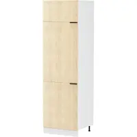 VCM Fasola keuken hoge kast 60 cm 3 deuren eik decor, wit.