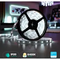 V-TAC PRO VT-10-240 LED-strip, chip van Samsung, SMD2835, 24V, 10 meter, koud wit, 6400K, IP20, niet waterdicht - SKU 322