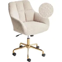 Beliani PALMDALE - Bureaustoel - Beige - Polyester