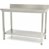 Maxima Roestvrijstalen Werktafel 'Deluxe' met achteropstand 1200 x 600 mm