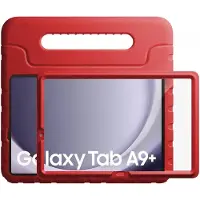HappyCase Candy+ Kinder Hoes Geschikt voor Samsung Tab A11 Plus / Tab A9 Plus | Tablethoes met Ingebouwde Screenprotector | Kindvriendelijk | Beschermhoes | Handvat en Standaard | Kinderhoes | Rood