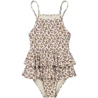 Salted Stories Meisjes Zwemkleding Sparkly Flower Swimsuit - Creme - Maat 98/104