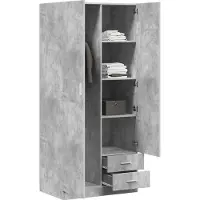 vidaXL Kledingkast 80x52x180 cm bewerkt hout betongrijs