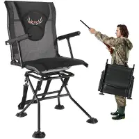 Vevor Opvouwbare stoel Kampeerstoel Visstoel met armleuningen &amp; Verstelbare draagriem &amp; Stalen frame Opvouwbare stoel Tuinstoel (draagvermogen 136 kg) 360° Stil draaibaar