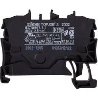 Wago 2002-1205 Doorgangsklem 5.20 mm Spanveer Zwart 100 stuk(s)