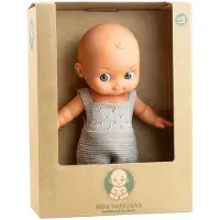 Paola Reina Mini Pancha babypop met grijze romper blank met groene ogen 28cm