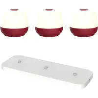 Luxus Europe - Tafellamp Naxos Bordeaux - Draadloze Tafellamp Buiten - Set van 3 - Oplaadbaar
