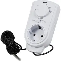 McPower TCU-440 Plug-In Stekker/Stopcontact thermostaat 5-30°C - Externe voeler - Analoog - Koelen & Verwarmen (Niet geschikt voor België )
