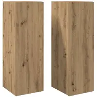 vidaXL Tv-meubelen 2 st 30,5x30x90 cm bewerkt hout artisanaal eiken