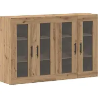 vidaXL Wandgemonteerde Kasten 2 pcs Artisan eiken en zwart