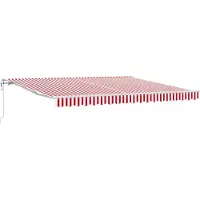 vidaXL Uitschuifbare luifel Rood en Wit 400 × 350 cm Stof en Aluminium