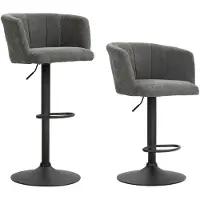 HOMCOM -Barhocker-Polyester, Schaumstoff-59L x 53B x 89-110H cm-Dunkelgrau