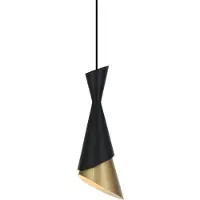 ITALUX Schwarz/Goud hanglamp MALIA PND-85949-1 BK+GD van