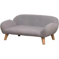 PawHut Pet Sofa - Linnen-gevoel polyester stof - 72x44x31cm - Lichtgrijs