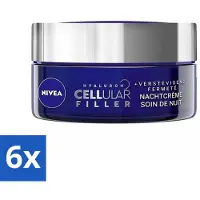 Nivea – Nachtcrème – Cellular Expert Filler Anti-Aging – Geschikt voor elk huidtype – Met hyaluronzuur & foliumzuur – Anti-rimpel en hydraterend – 50 ml - Voordeelverpakking - 6 stuks