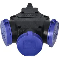 ORNO verdeelstuk, IP44, 3x2 + aarde, 16A, 230V AC