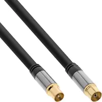 InLine Câble d'antenne Premium, 4x blindé, 110dB, noir, 3m