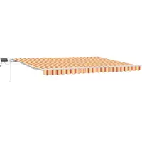 vidaXL Uitschuifbare luifel Geel en Oranje 450 × 350 cm