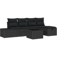 vidaXL Bankstel 5 st poly rattan