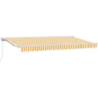 vidaXL Zonnescherm Frame Geel en Wit 350 x 200 cm