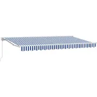 vidaXL Zonnescherm Frame Blauw en Wit 350 x 200 cm
