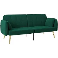 HOMCOM -Slaapbank-Fluwelen (100% polyester)-180x74x79,5cm-Donkergroen