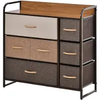 HOMCOM -Stoffen Dressoir-Polyester-80x29x78.5cm-Multicolore