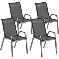Outsunny tuinstoelenset - Staal - 54x71x93cm - Zwart