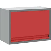 vidaXL Gereedschapskast met opslag Rood en Grijs 50 x 25 x 35 cm