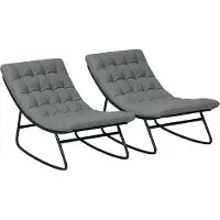 Outsunny -Schommelstoelset-Polyester-64x101x71cm-Donkergrijs