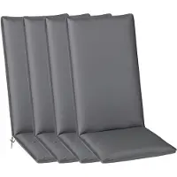 Outsunny -Set kussens voor buitenstoelen-Polyester-124x50x5cm-Donkergrijs