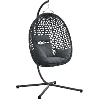 vidaXL Hangende ei-stoel Antraciet en zwart 104 x 100 x 191 cm