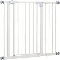 PawHut Huisdierpoort - Metaal - 97,5x3,5x76,2cm - Wit
