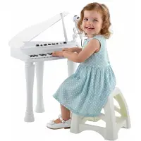 AIYAPLAY - Elektronische toetsenbordset voor kinderen - kunststof - 37x30,5x60,4cm - wit