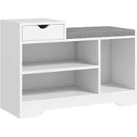 HOMCOM -Schoenenbank-Spaanplaat-76,5x30x52cm-Wit