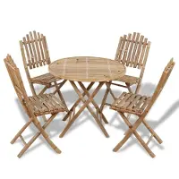 vidaXL Tuinstoelen Adirondack met voetenbank en tafel HDPE bruin