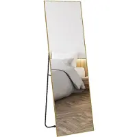 HOMCOM -Spiegel op ware grootte-Verre-50x4x160cm-Or
