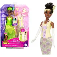Mattel Disney Princess Toys Tiana Fashion Doll with 2 Looks 9 Accessories 2 Snap-On Bodices & 2 Skirts 2-in-1 Stories Inspired by Disney Movie