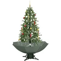 vidaXL Kerstboom sneeuwend met paraplubasis 170 cm groen