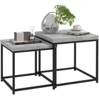 HOMCOM Salontafelset - Staal - 45x45x45cm - Grijs