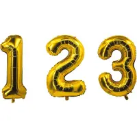 Boland Vegaoo - Goudkleurige aluminium cijfer ballon 85 cm