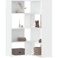 vidaXL Boekenkast 4-laags hoek 85x85x140 cm bewerkt hout wit